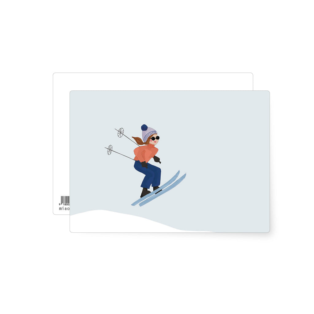 Schispringerin | Postkarte