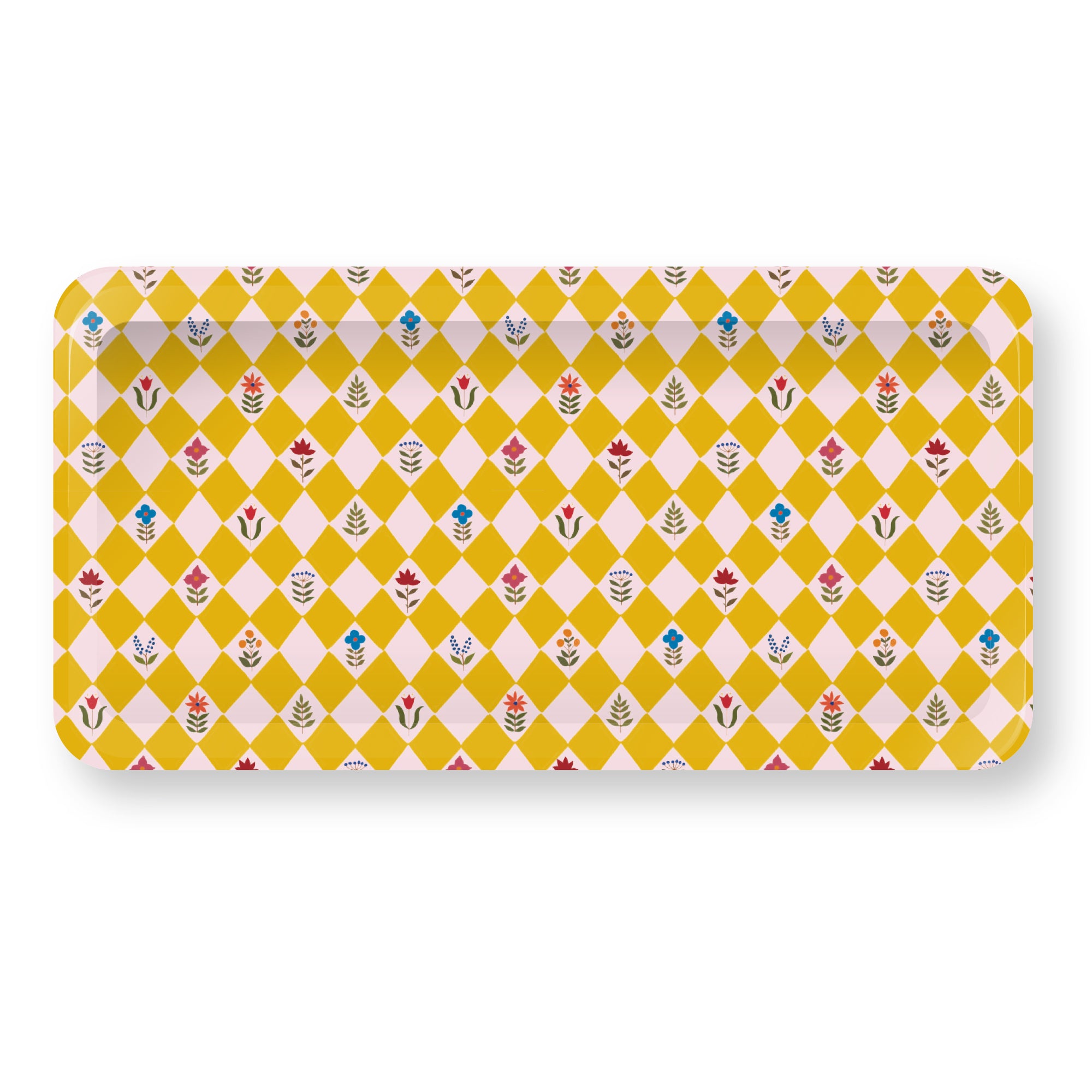 Karo Gelb| Tablett | 32x15cm