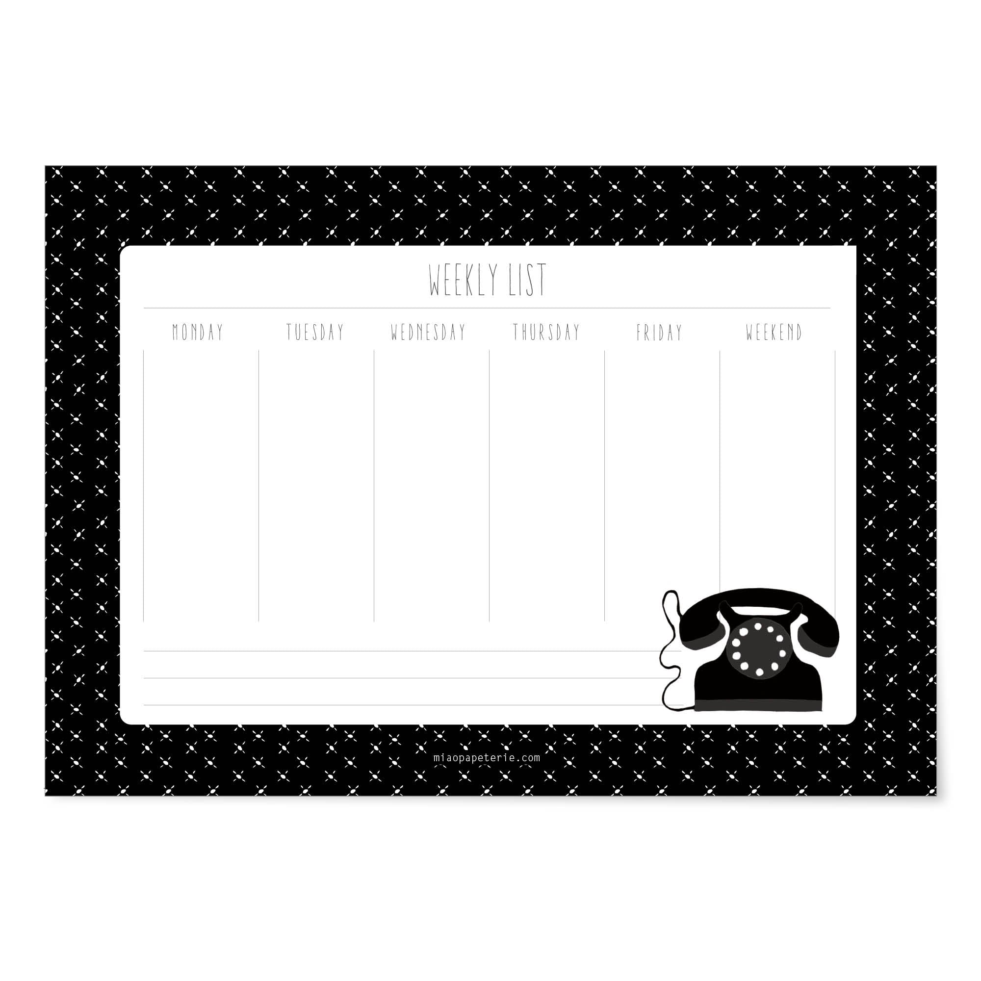 Phone | Weekly List